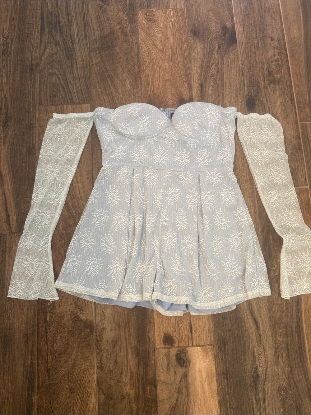 PrettyLittleThing Pale Blue Dress with Lace Detail